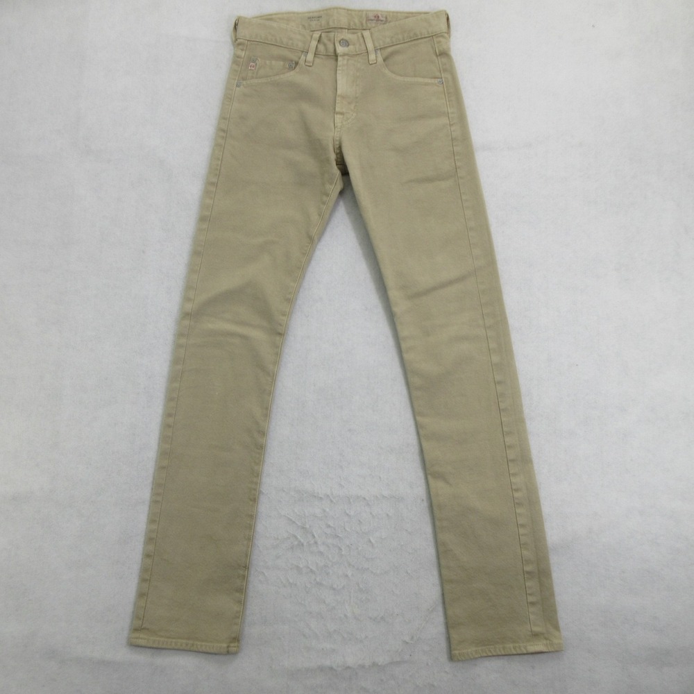 AG Adriano Goldschmied Mens The Matchbox Slim Straight Jeans 28 Beige